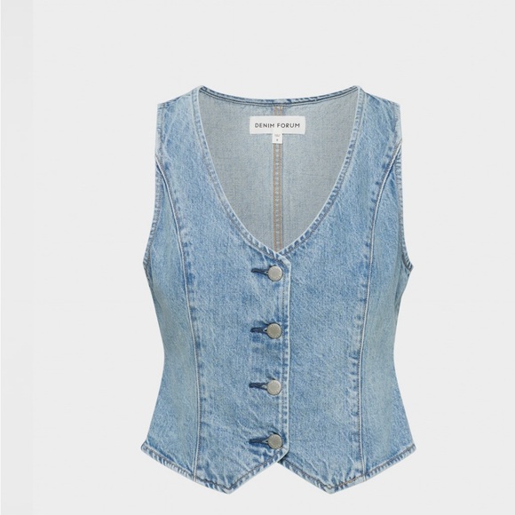 Denim Forum Button-Up 90’s Mia Vest - Picture 2 of 2